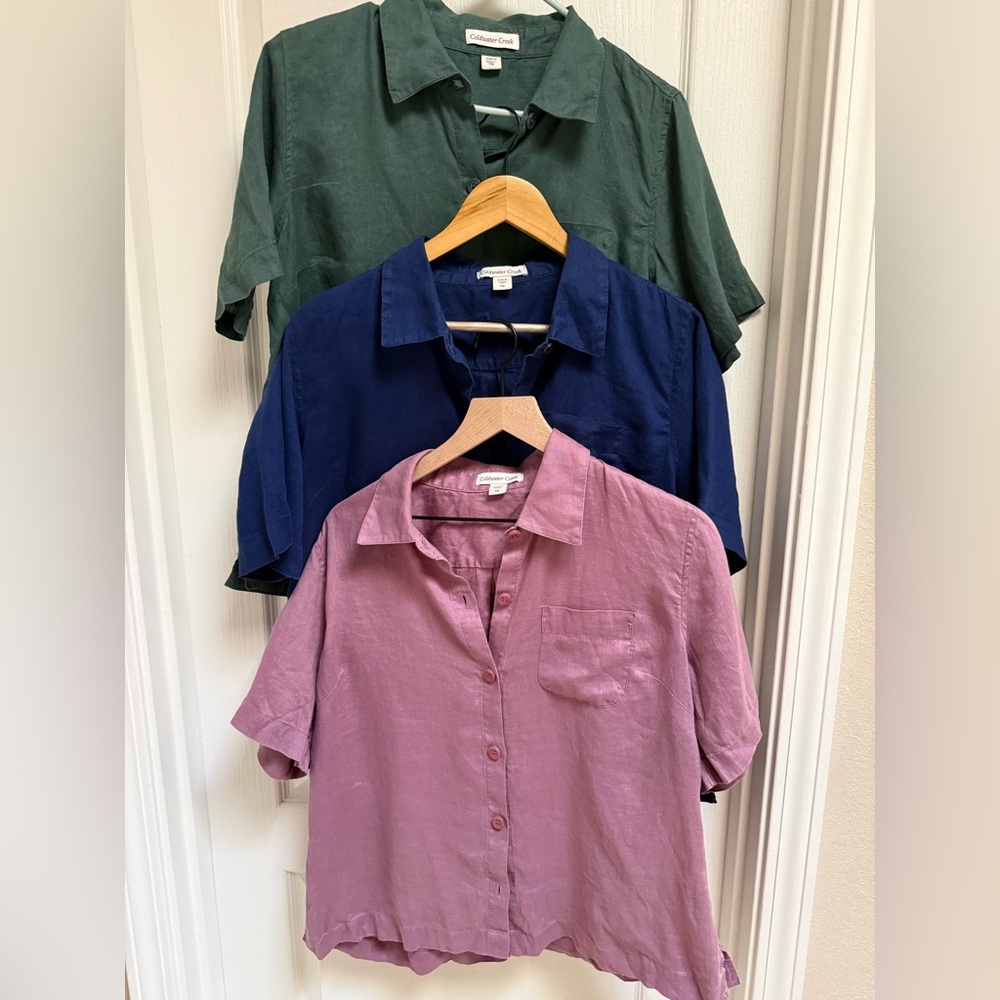 Cold water Creek Set of 3 Linen Shirts